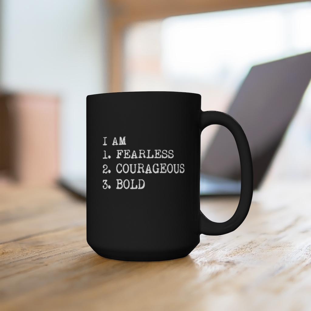 I AM, Black Mug 15oz - Image 4