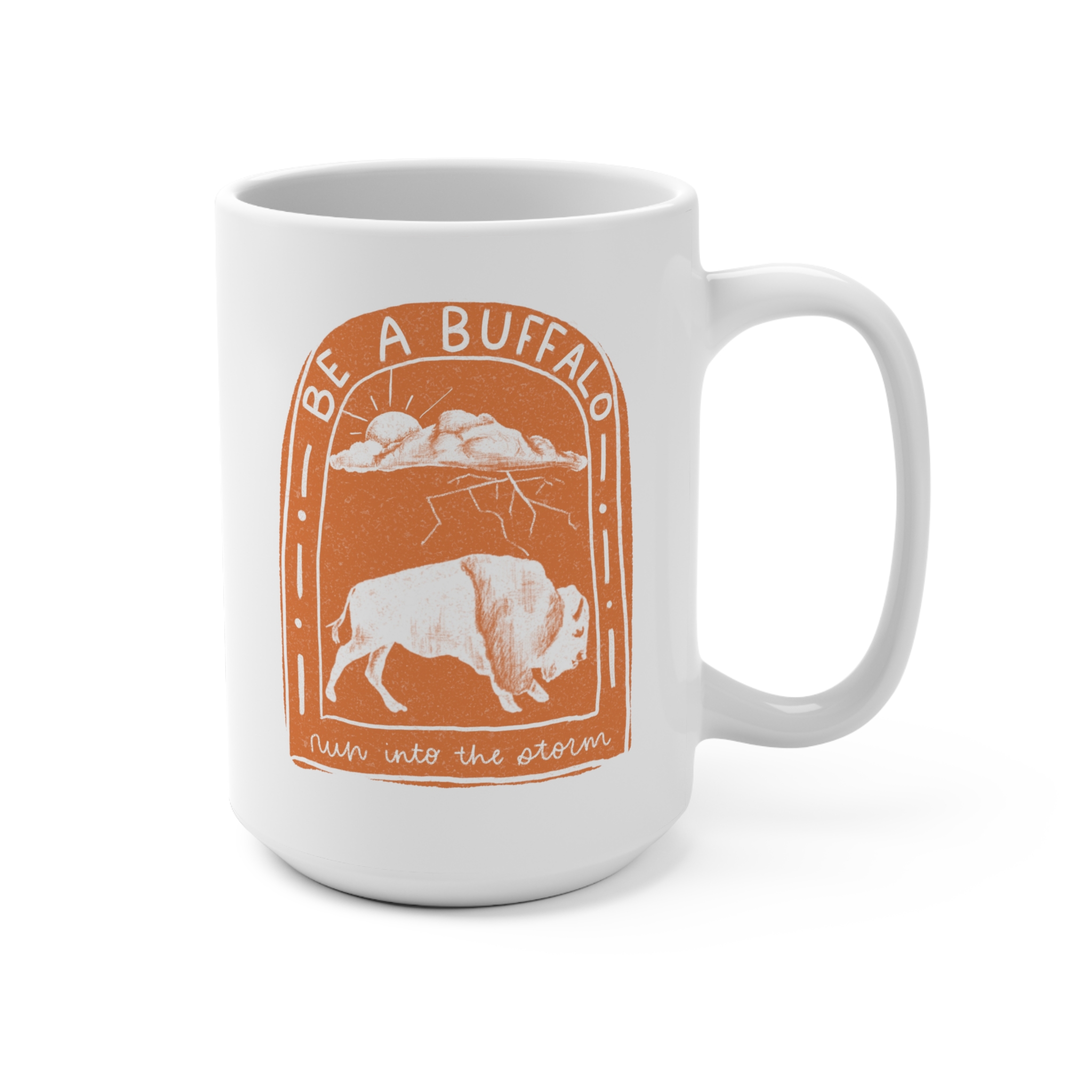 Orange Buffalo Mug 15oz - Image 2