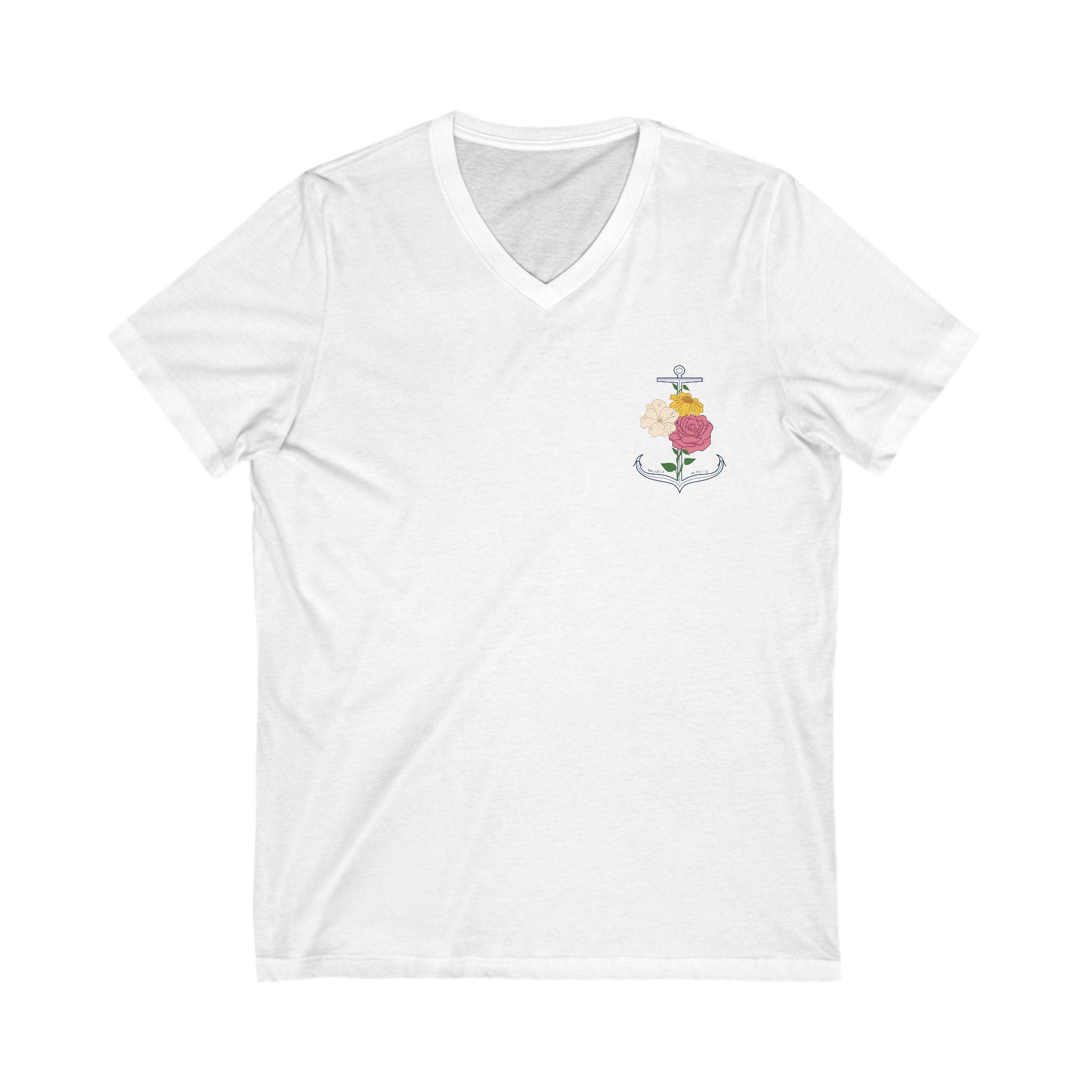 Colored Anchor Jersey Short Sleeve V-Neck Tee
