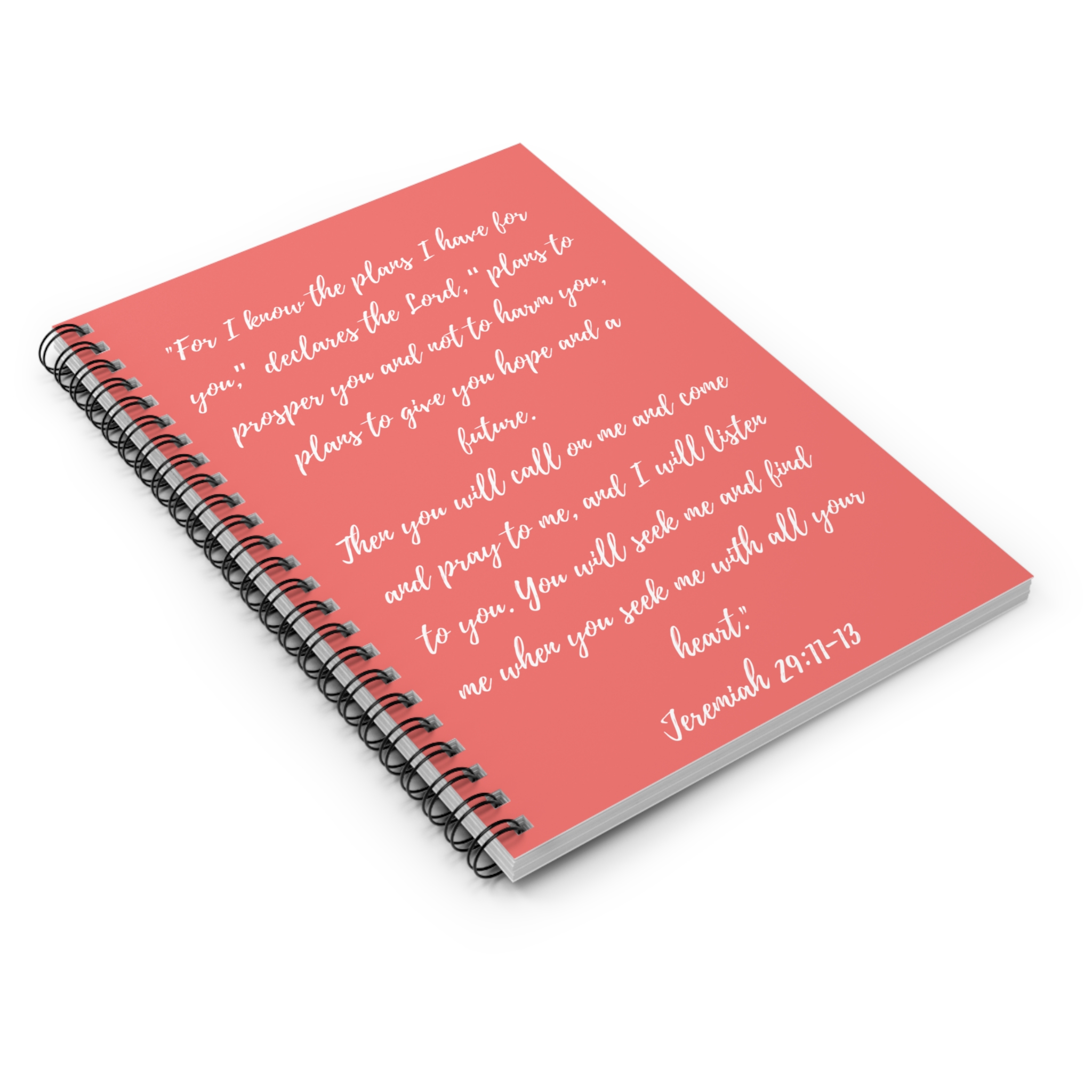 Coral Jeremiah 29:11-13 Spiral Notebook - Ruled Line - Image 3