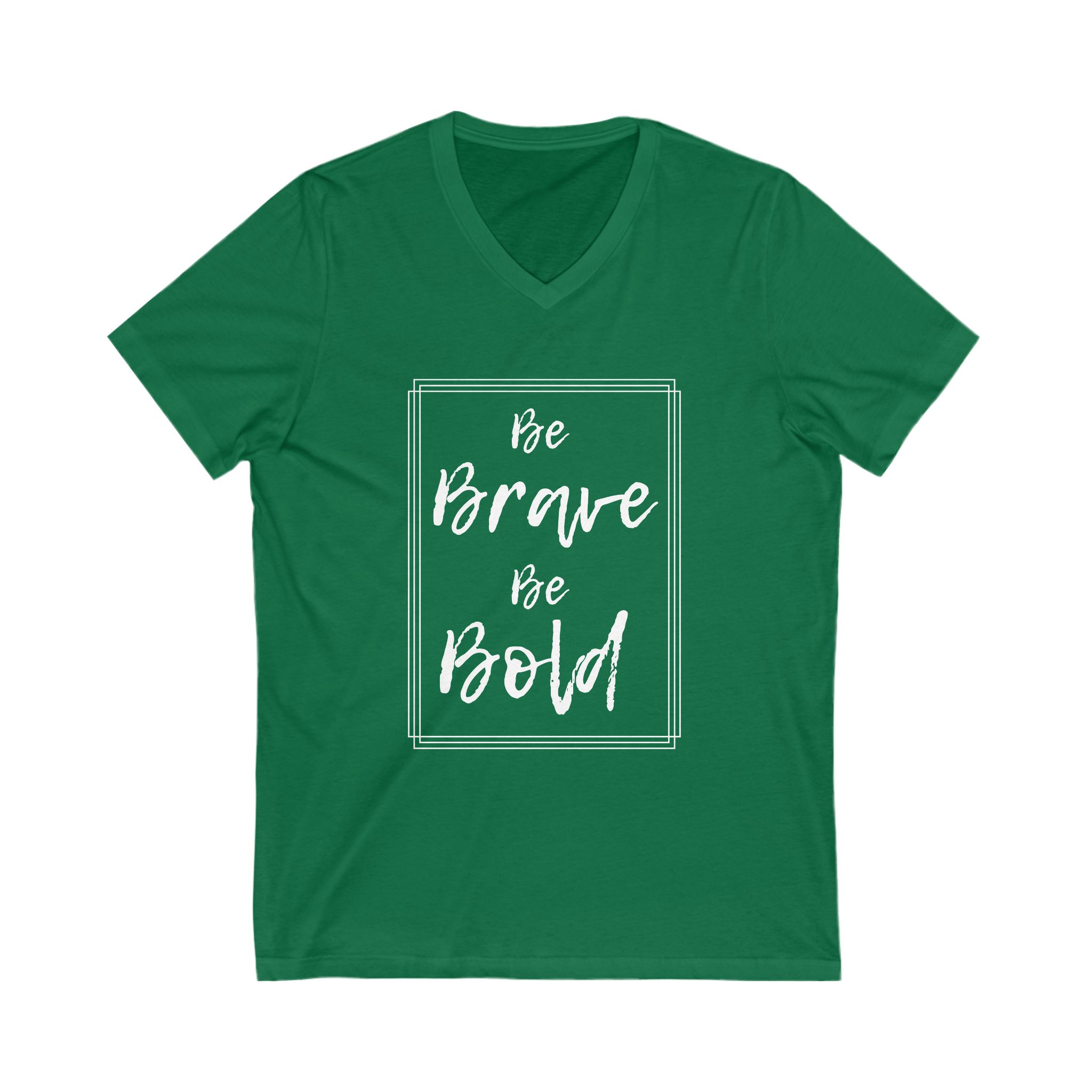Be Brave Be Bold Unisex Jersey Short Sleeve V-Neck Tee - Image 3
