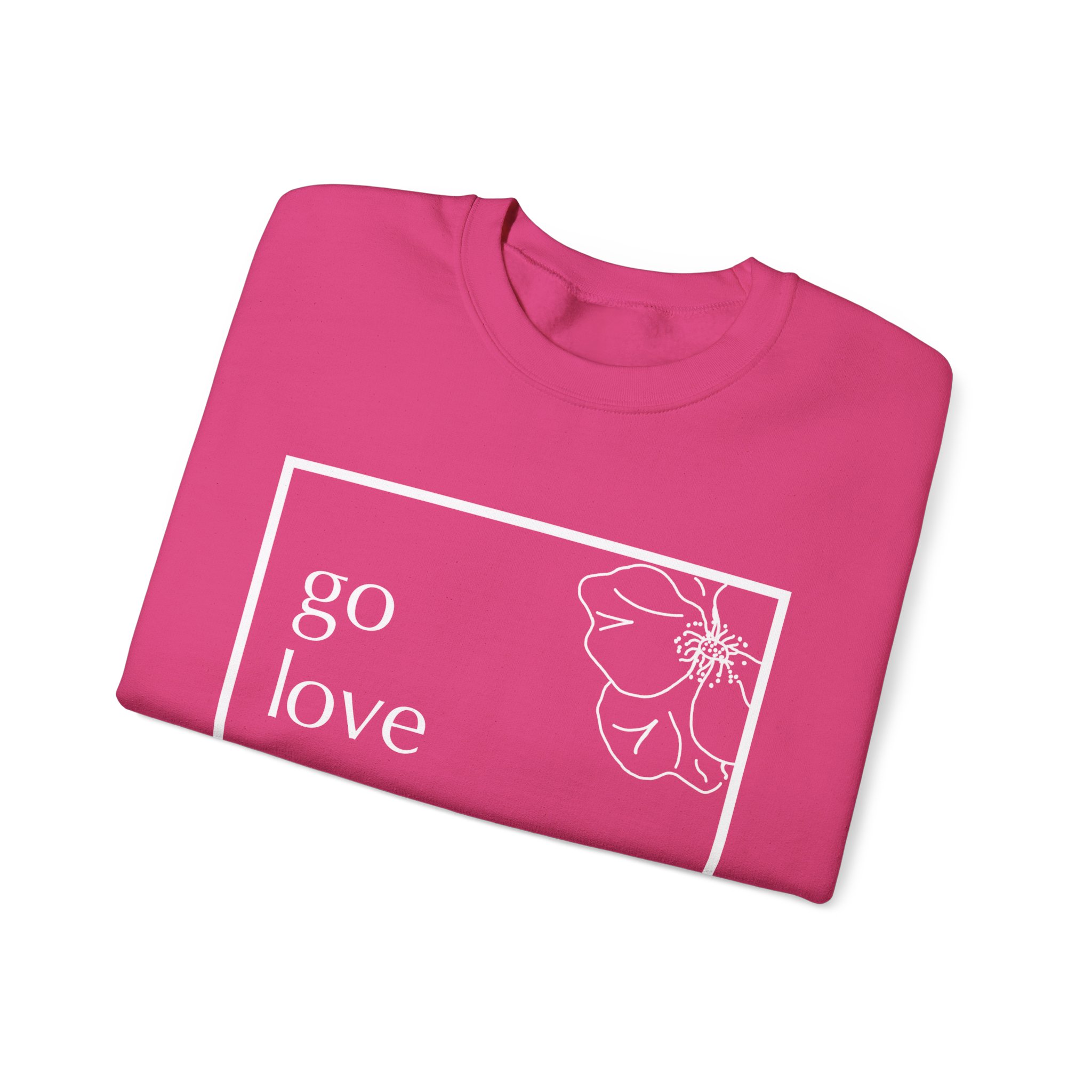 Pink Go Love your People Unisex Heavy Blend™ Crewneck Sweatshirt - Image 3