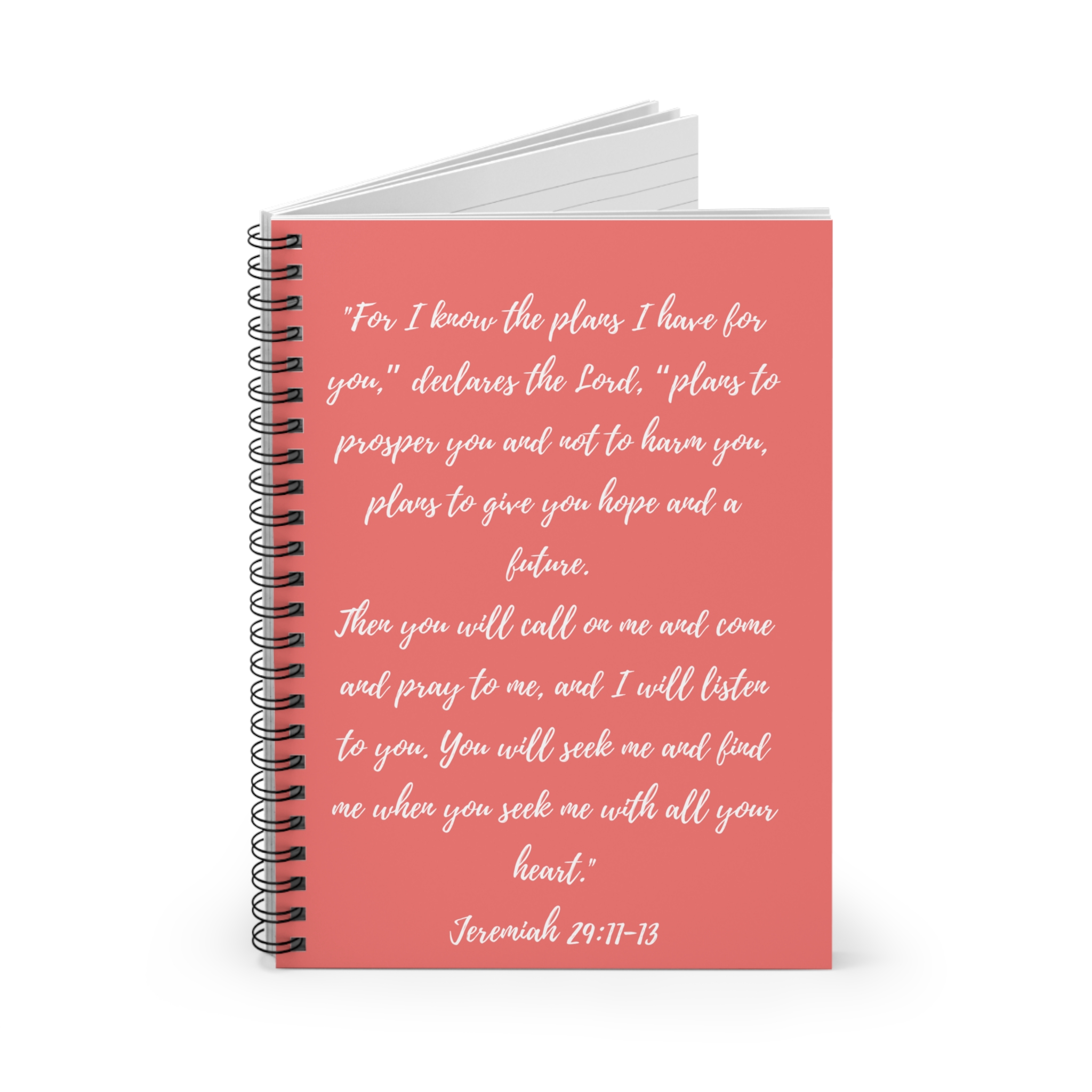 Coral Jeremiah 29:11-13 Spiral Notebook - Ruled Line - Image 2