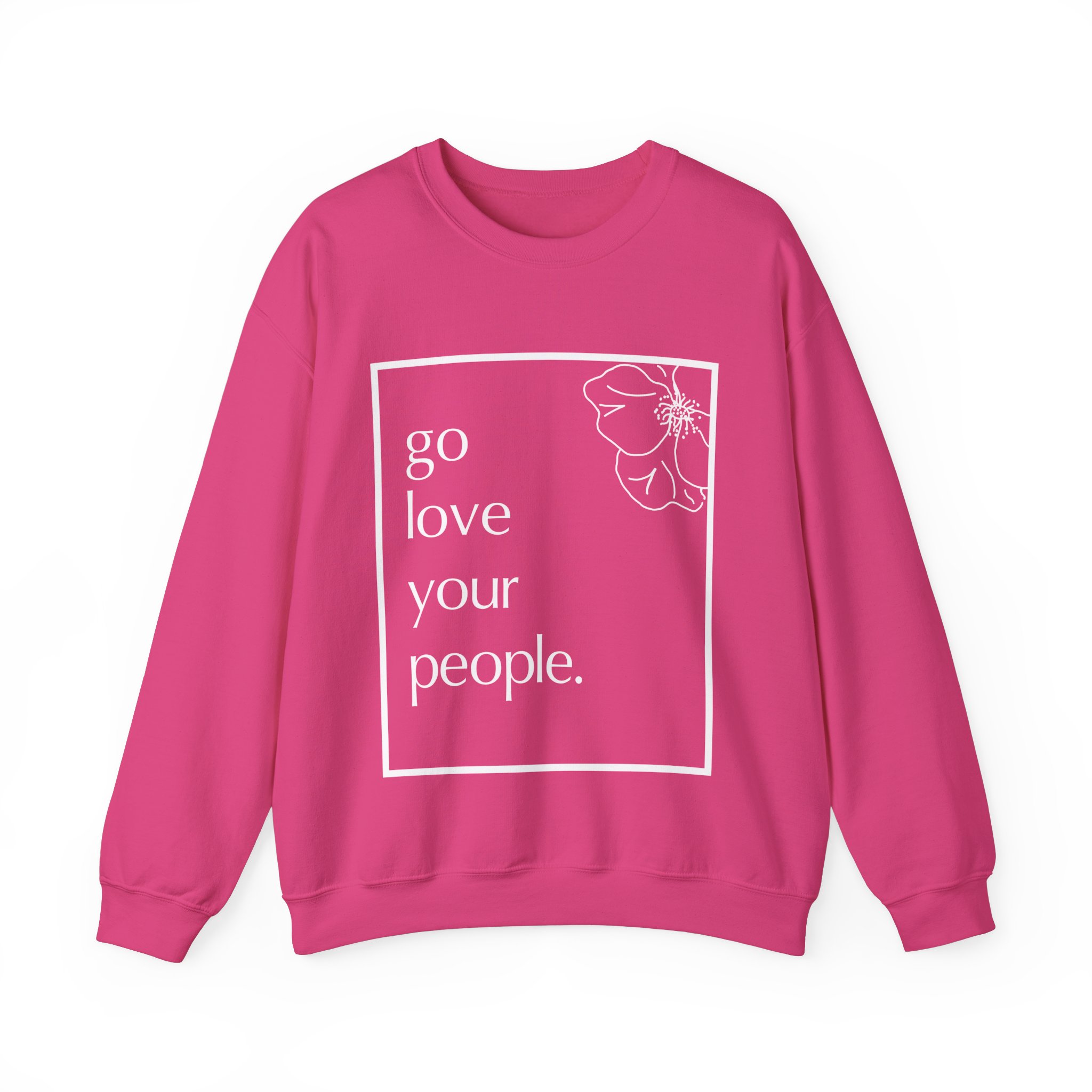 Pink Go Love your People Unisex Heavy Blend™ Crewneck Sweatshirt