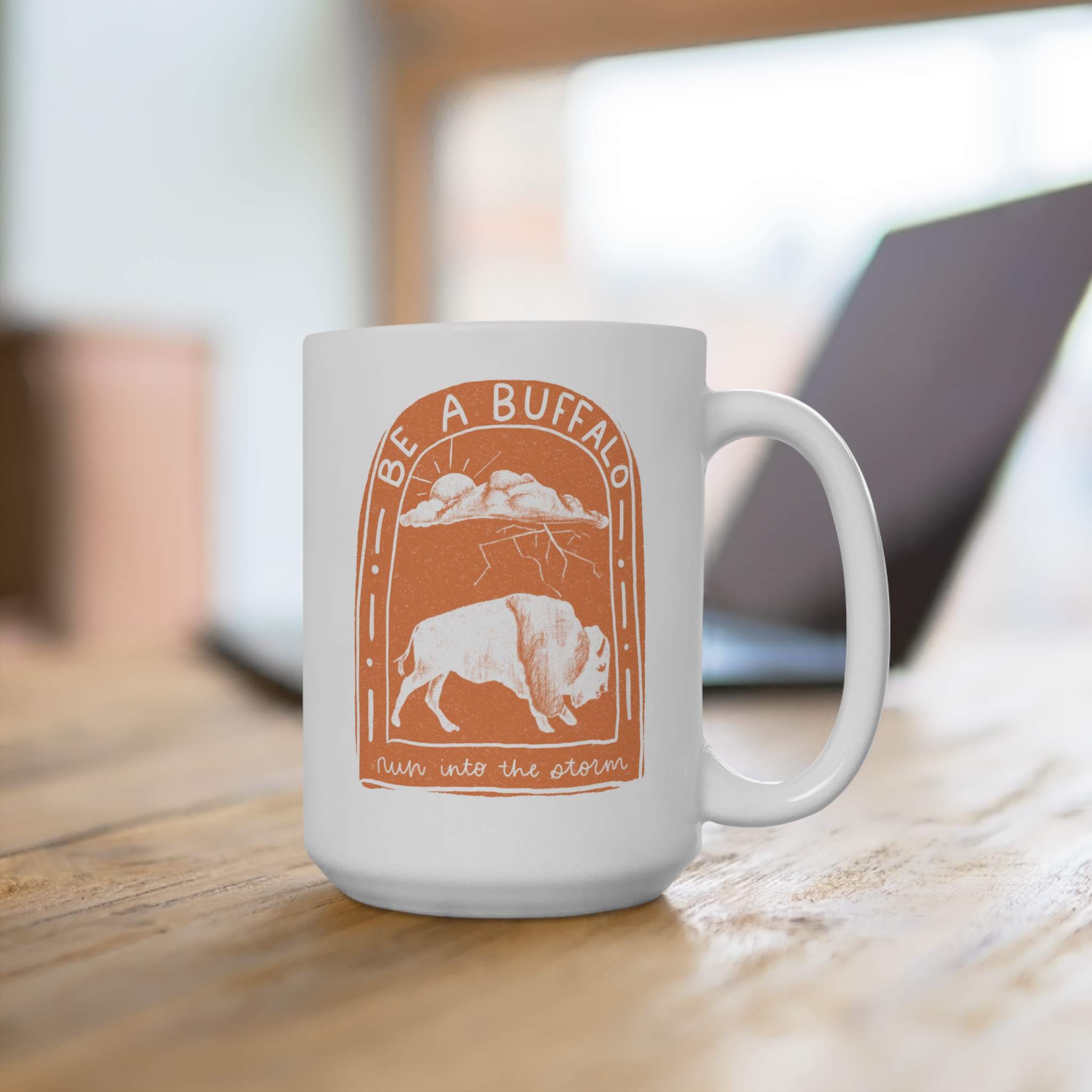 Orange Buffalo Mug 15oz - Image 4