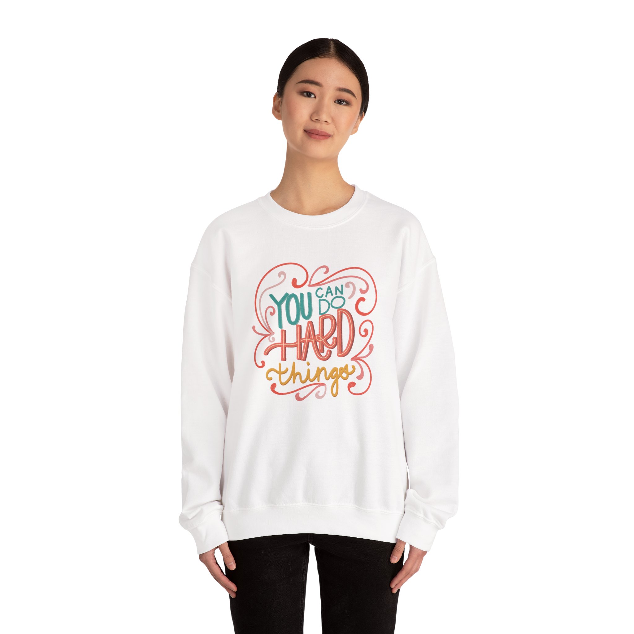 You Can Do Hard Things Unisex Heavy Blend™ Crewneck Sweatshirt - Image 4