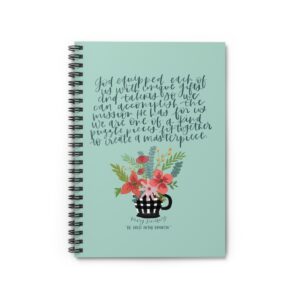 Blue Basket of Flowers Spiral Notebook - Ruled Line