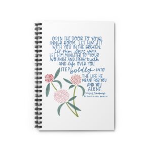 White Flower Spiral Notebook - Ruled Line