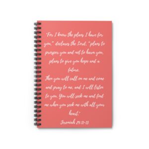 Coral Jeremiah 29:11-13 Spiral Notebook - Ruled Line