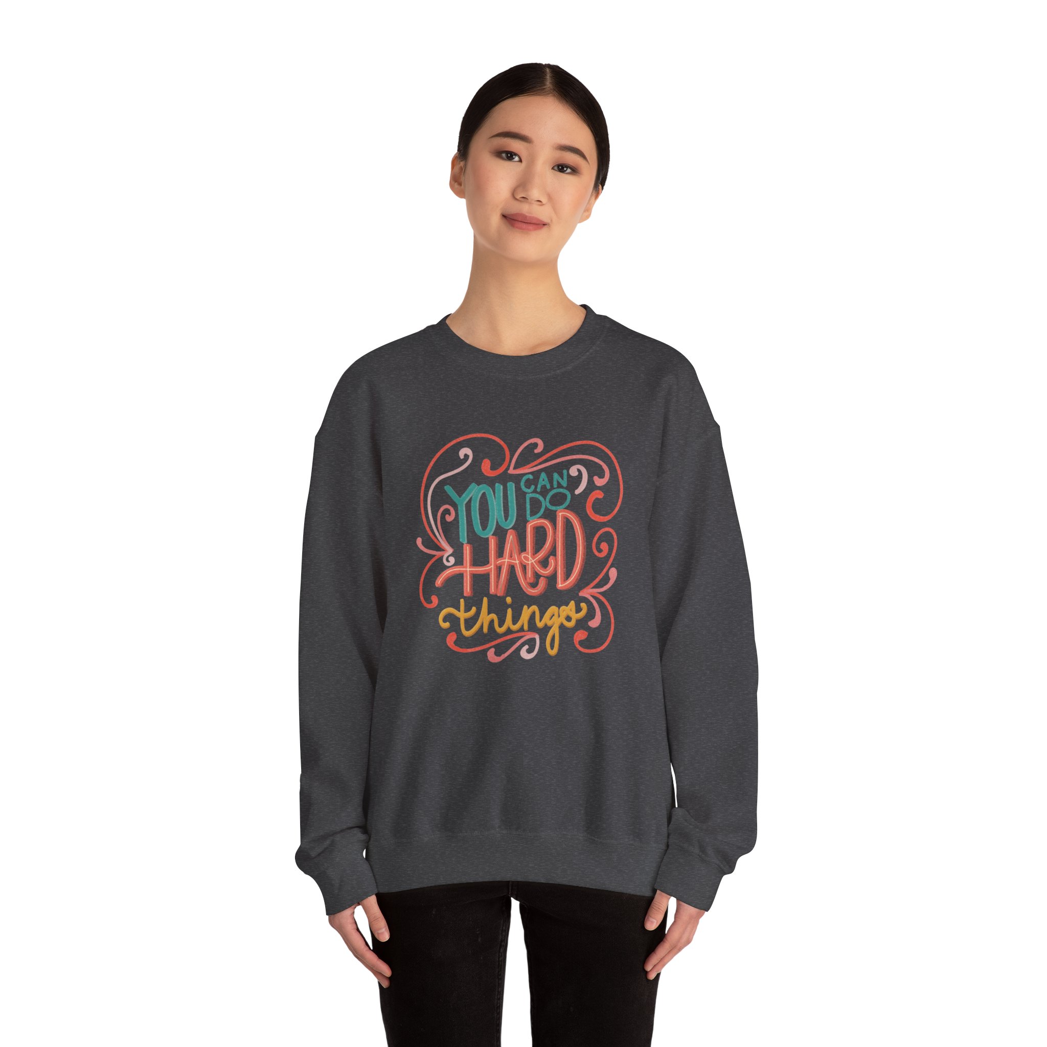 You Can Do Hard Things Unisex Heavy Blend™ Crewneck Sweatshirt - Image 8